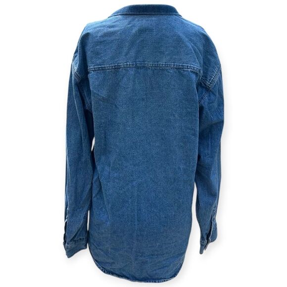 Levis Vintage Blue Denim Embroidered Button Down Long Sleeve Shirt - Picture 10 of 12